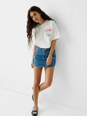 T-shirt z nadrukiem Bershka
