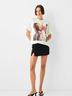 T-shirt z nadrukiem Bershka