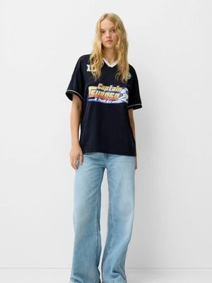 T-shirt z nadrukiem Bershka