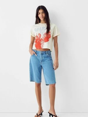 T-shirt z nadrukiem Bershka