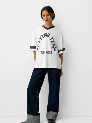 T-shirt z nadrukiem Bershka