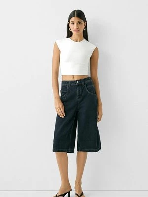 T-shirt z nadrukiem Bershka biały