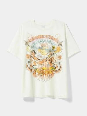 T-shirt z nadrukiem Bershka