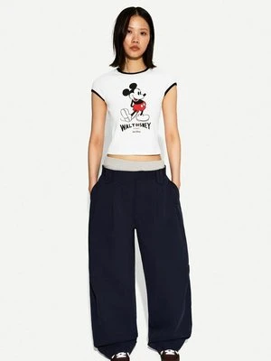 T-shirt z nadrukiem Bershka biały