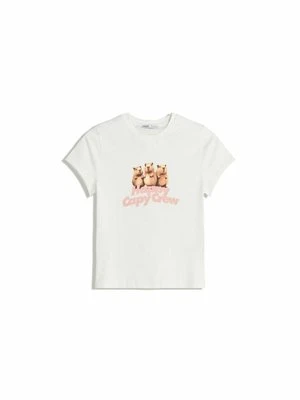 Zdjęcie produktu T-shirt z nadrukiem Bershka biały