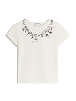 T-shirt z nadrukiem Bershka biały