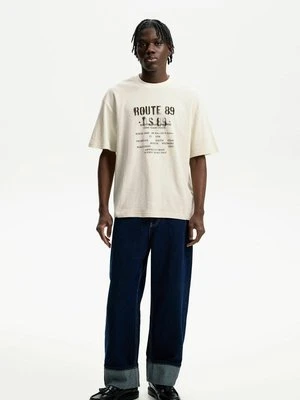 Zdjęcie produktu T-shirt z nadrukiem Bershka szary