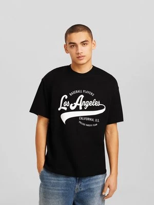 Zdjęcie produktu T-shirt z nadrukiem Bershka czarny