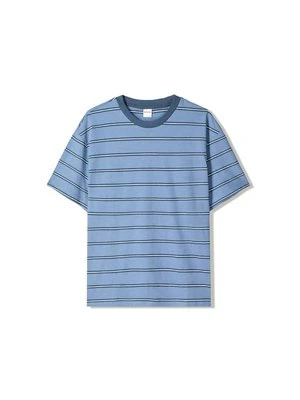 Zdjęcie produktu T-shirt z nadrukiem Bershka granatowy
