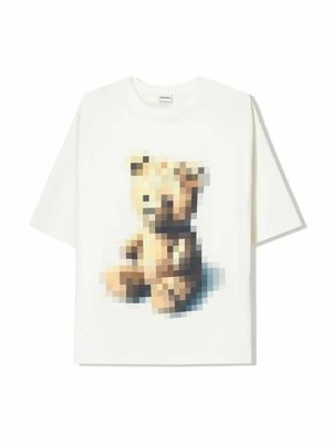 T-shirt z nadrukiem Bershka mleczny