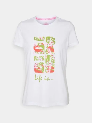 T-shirt z nadrukiem BIDI BADU biały