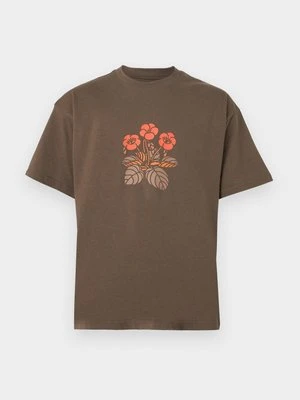 T-shirt z nadrukiem Billabong brązowy