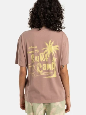 T-shirt z nadrukiem Billabong brązowy