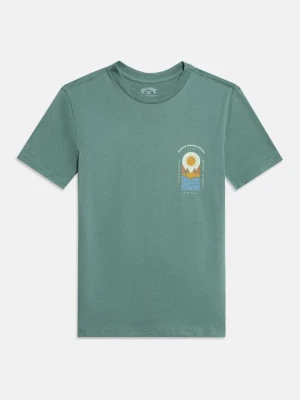 T-shirt z nadrukiem Billabong ciemnozielony