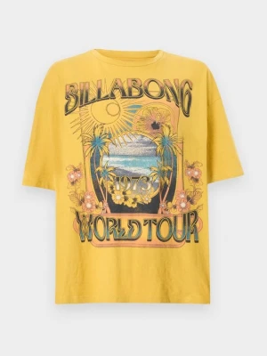 T-shirt z nadrukiem Billabong ciemnożółty