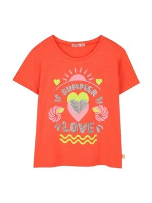 T-shirt z nadrukiem Billieblush koralowy