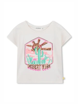 T-shirt z nadrukiem Billieblush beżowy