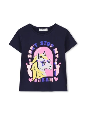T-shirt z nadrukiem Billieblush granatowy