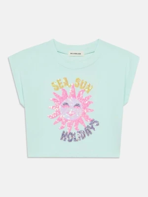 T-shirt z nadrukiem Billieblush morski