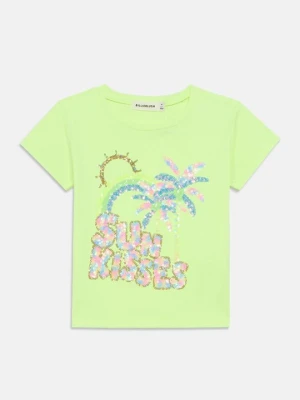 T-shirt z nadrukiem Billieblush żółty neon