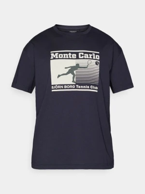 T-shirt z nadrukiem Björn Borg granatowy