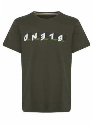 T-shirt z nadrukiem Blend ciemnozielony