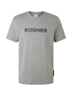 T-shirt z nadrukiem Bogner szary