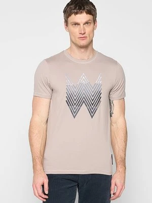 T-shirt z nadrukiem Bogner beżowy