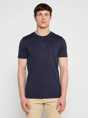 T-shirt z nadrukiem Bogner granatowy