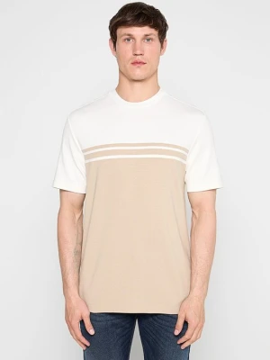 T-shirt z nadrukiem Bogner jasny brąz