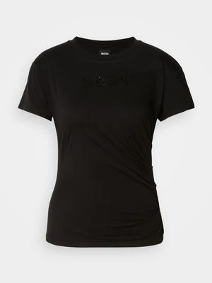 T-shirt z nadrukiem Boss czarny