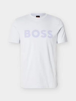 T-shirt z nadrukiem Boss jasnoszary