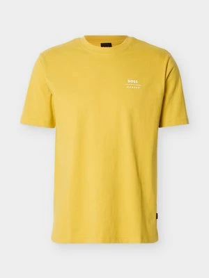 T-shirt z nadrukiem Boss żółty