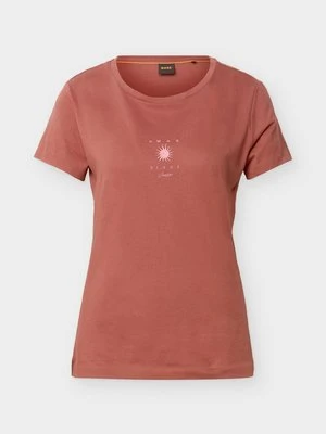 T-shirt z nadrukiem Boss ciemnoczerwony