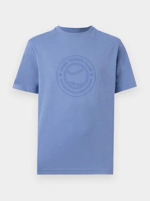 T-shirt z nadrukiem Boss jasnoniebieski