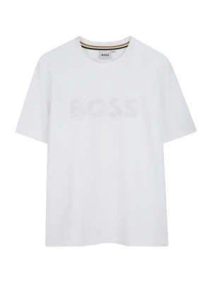 T-shirt z nadrukiem Boss biały