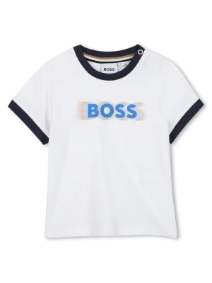 T-shirt z nadrukiem Boss biały