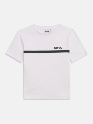 T-shirt z nadrukiem Boss biały