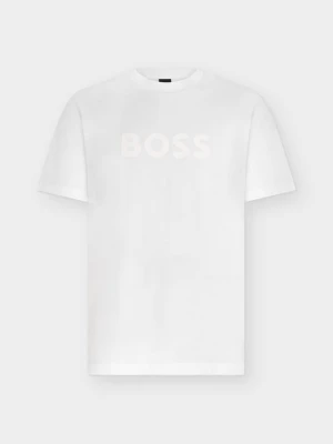 T-shirt z nadrukiem Boss biały