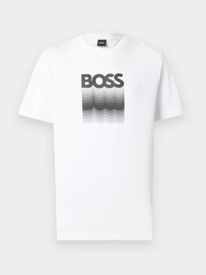 T-shirt z nadrukiem Boss biały