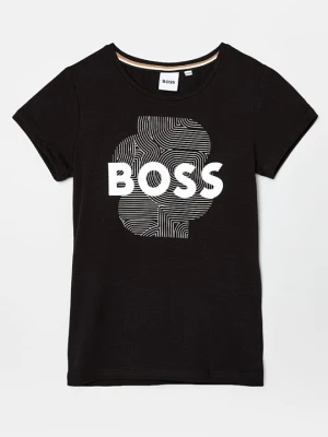 T-shirt z nadrukiem Boss czarny