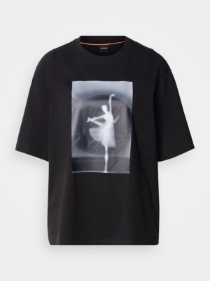 T-shirt z nadrukiem Boss czarny