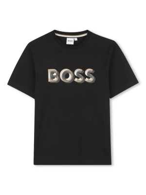 T-shirt z nadrukiem Boss czarny