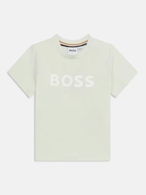 T-shirt z nadrukiem Boss jasnozielony