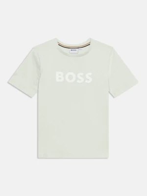 T-shirt z nadrukiem Boss jasnozielony