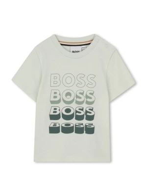 T-shirt z nadrukiem Boss jasnozielony