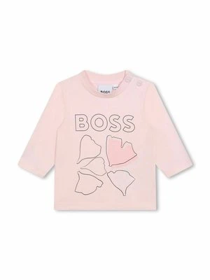 T-shirt z nadrukiem Boss różowy