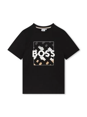 T-shirt z nadrukiem Boss czarny