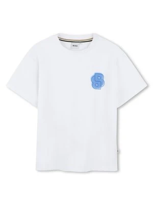 T-shirt z nadrukiem Boss biały