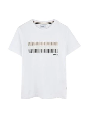 T-shirt z nadrukiem Boss biały